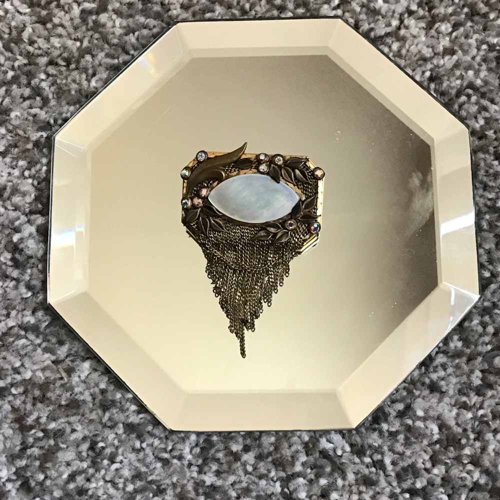 Elegant Gold and Silver Brooch with Chain Fringe